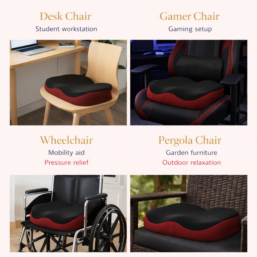Ergonomic Seat Cushion for Better Posture and All-Day Comfort on Any Chair.