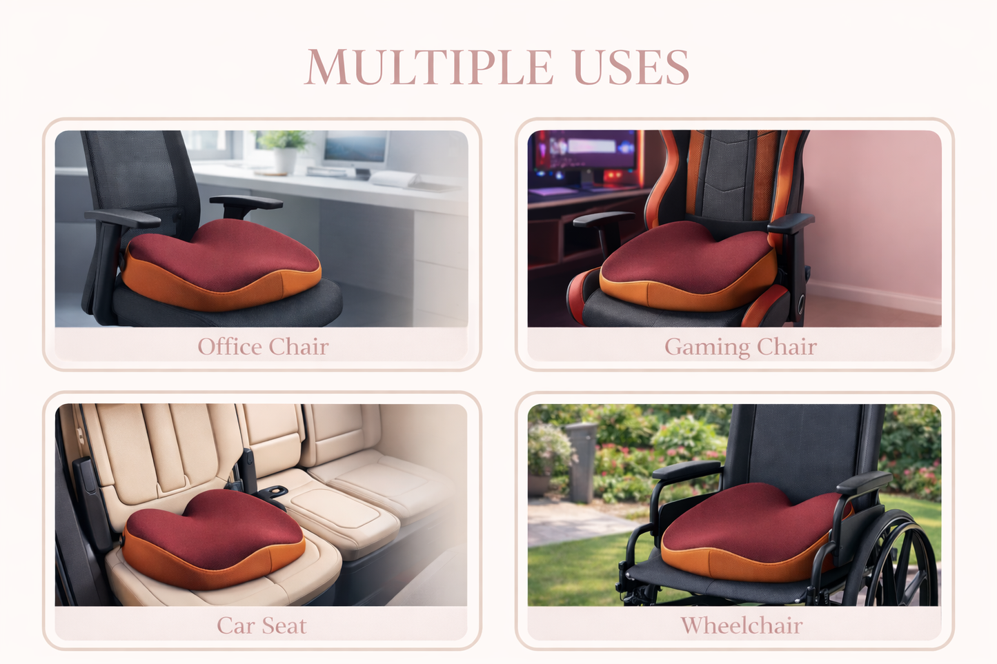 Ergonomic Seat Cushion for Better Posture and All-Day Comfort on Any Chair.